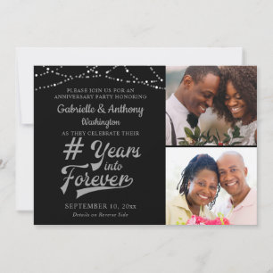 Anniversary Retro # YEARS INTO FOREVER Lights Invi Invitation