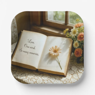 Anniversary Romantic Quote in a Journal Paper Plate