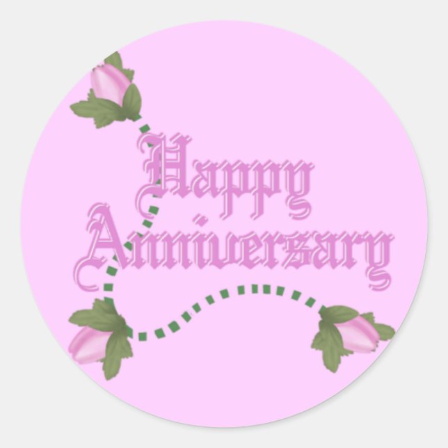 Anniversary Roses Classic Round Sticker (Front)