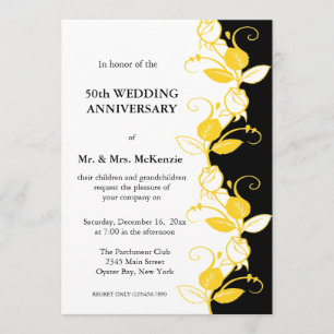 Anniversary Roses (Yellow) Invitation