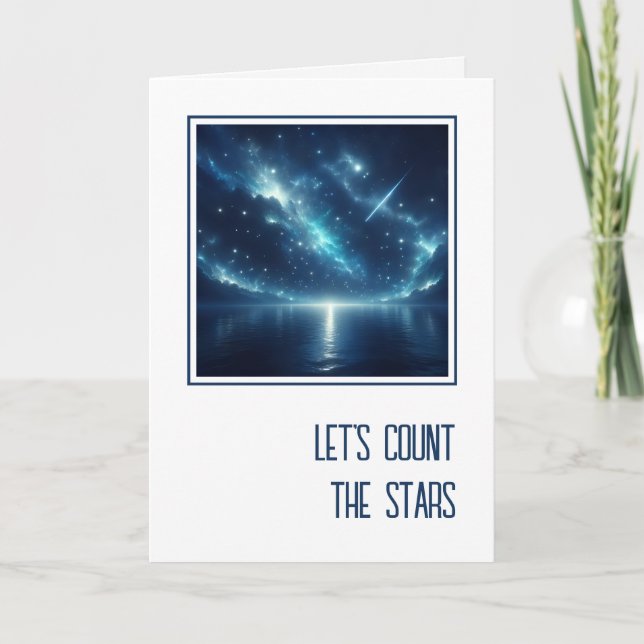 Anniversary Shooting Star Over Water Card (Front)