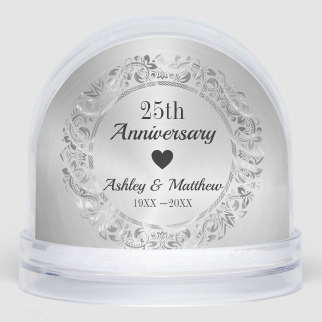 Anniversary Silver Frame Snowglobe (Front)