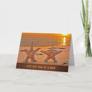 Anniversary Starfish on Sunset Beach Card