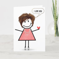 Anniversary Stick Figure Girl With Speech Bubble