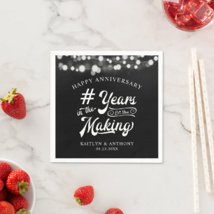 Anniversary String Light YEARS IN THE MAKING Black Napkin