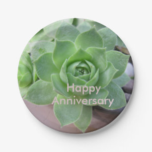 Anniversary Succulent Paper Plate