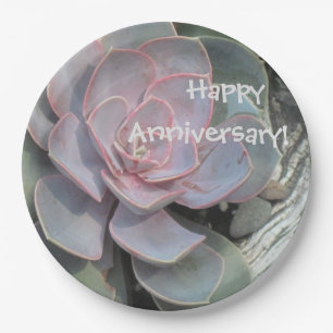 Anniversary Succulent Paper Plate
