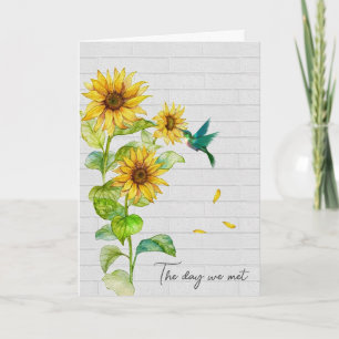 Anniversary Sunflowers and Hummingbird  Card