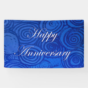 Anniversary Swirls Blue Banner