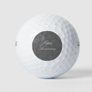 Anniversary Swirls Dark Silver Golf Balls