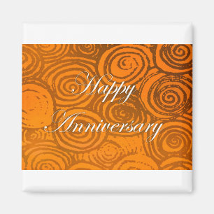 Anniversary Swirls Orange Magnet