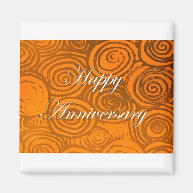 Anniversary Swirls Orange Magnet (Front)