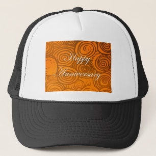 Anniversary Swirls Orange Trucker Hat
