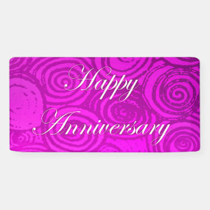 Anniversary Swirls Pink Banner