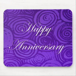 Anniversary Swirls Purple Mouse Mat