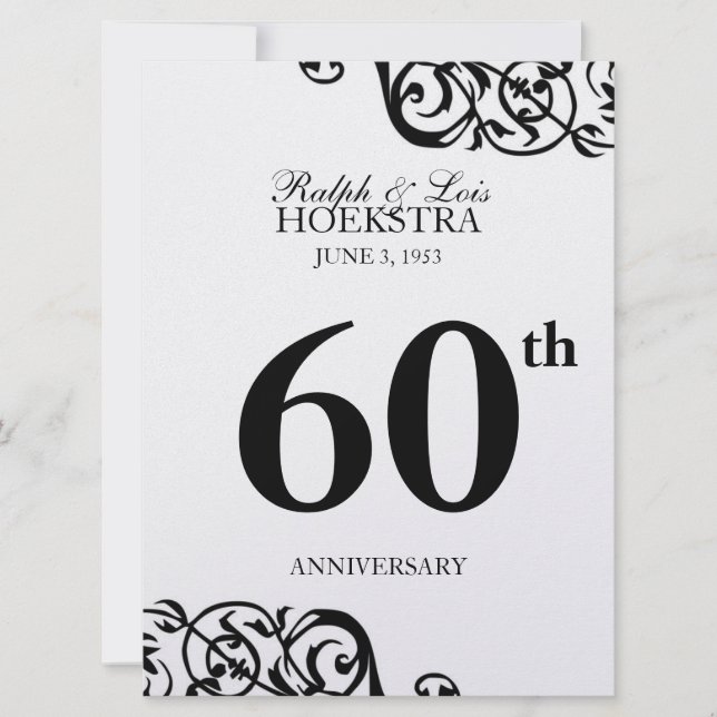 Anniversary table centerpiece party reception invitation (Front)