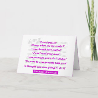 Anniversary - The Lyrics of Marriage Card