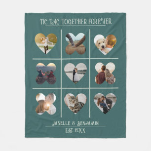 Anniversary Tic Tac Together Photo Template Fleece Blanket