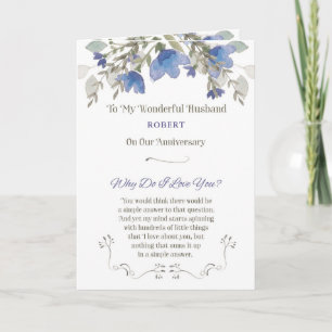 Anniversary to Husband Personalise with Name Card