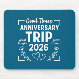 Anniversary Trip Couples Husband Wife Mouse Mat