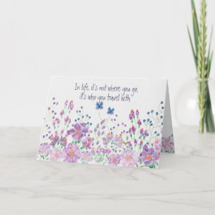 Anniversary Watercolor Floral Border   Card