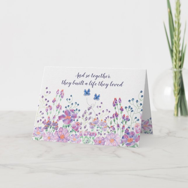 Anniversary Watercolor Floral Border  Card (Front)