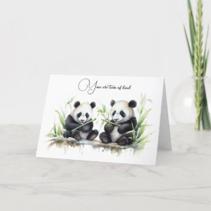 Anniversary Watercolor Panda Bears Card