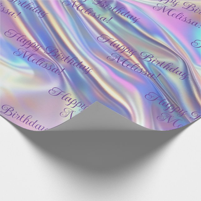 Anniversary Wedding Birthday Iridescent Fabric Wrapping Paper (Corner)