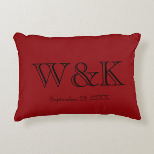 Anniversary wedding couple monogram initial accent decorative cushion