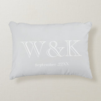 Anniversary wedding couple monogram initial accent decorative cushion
