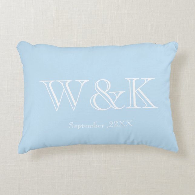 Anniversary wedding couple monogram initial accent decorative cushion (Front)