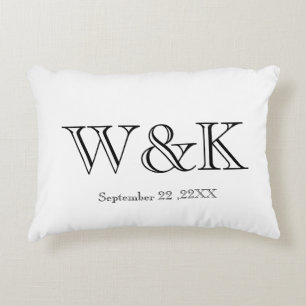Anniversary wedding couple monogram initial decorative cushion