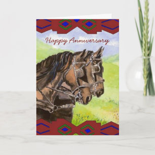Anniversary Western Team of Horses, Equine Card