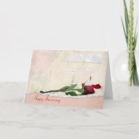 Anniversary Wine and Red Rose