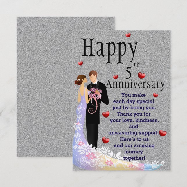 Anniversary wish  card (Front/Back)