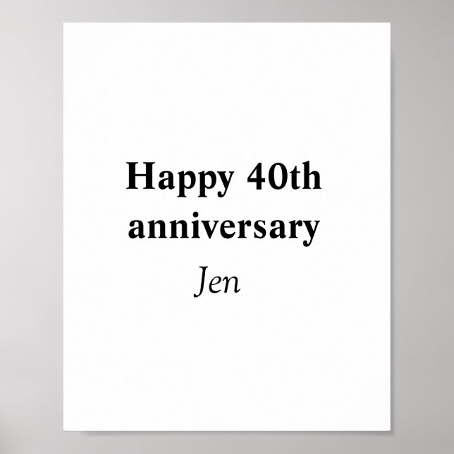 Anniversary your name text image editable  invitat poster (Front)