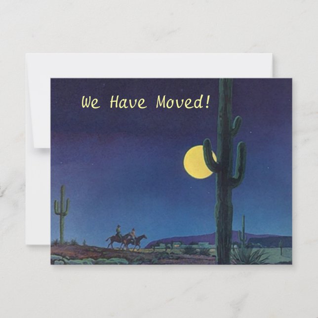 Announce We have moved Saguaro Cactus In Moonlight Announcement (Front)
