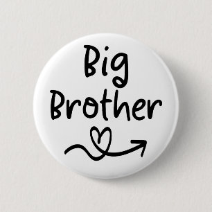 Announcement Big Brother   Matching Sibling Family 6 Cm Round Badge