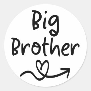 Announcement Big Brother   Matching Sibling Family Classic Round Sticker
