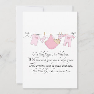 Announcement card for new born baby