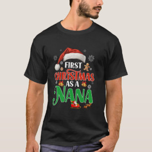 Announcement First Christmas As A Nana Matching Fa T-Shirt