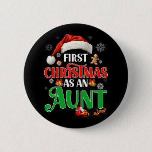 Announcement First Christmas As An Aunt Matching F 6 Cm Round Badge