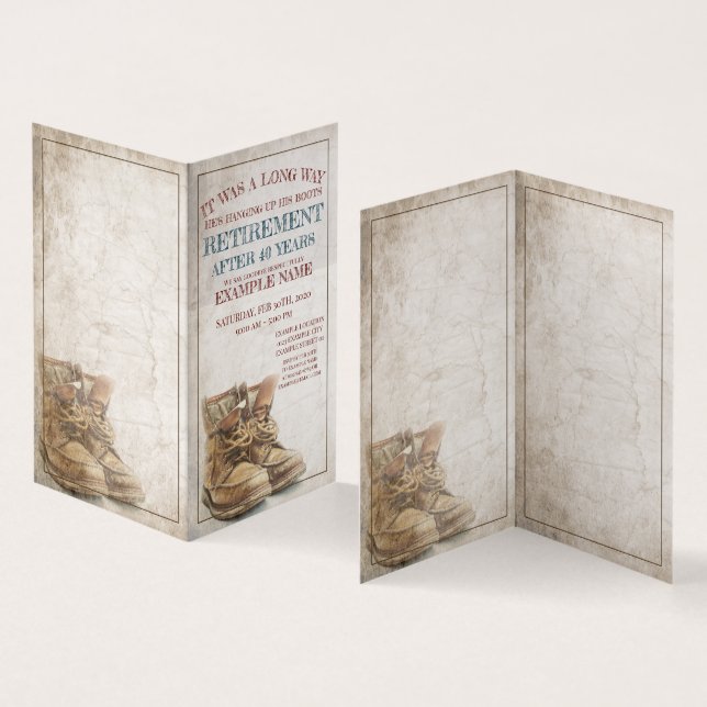 Announcement of retirement with old boots (Inside and Outside)