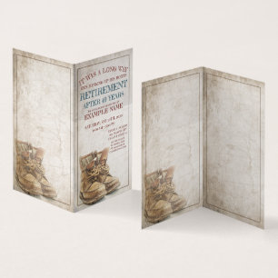 Announcement of retirement with old boots