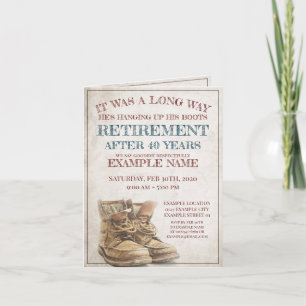 Announcement of retirement with old boots