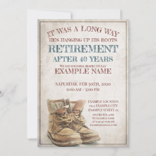 Announcement of retirement with old boots