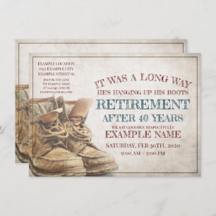 Announcement of retirement with old boots