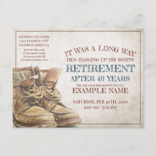 Announcement of retirement with old boots