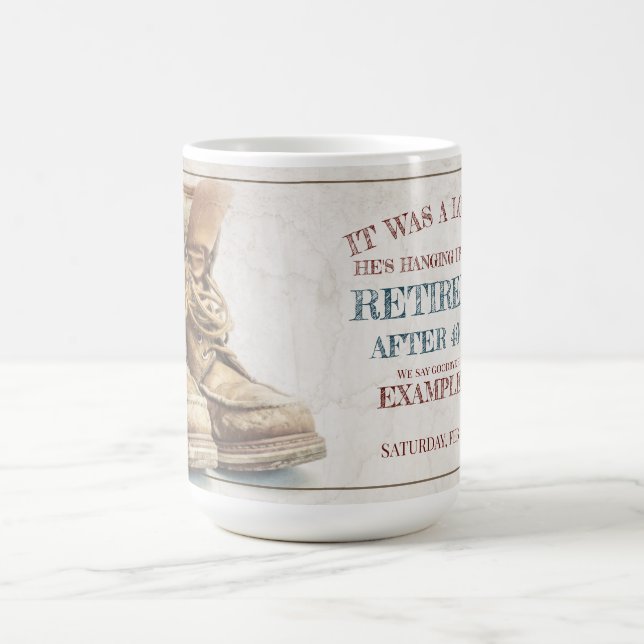 Announcement of retirement with old boots V1.0 Magic Mug (Center)