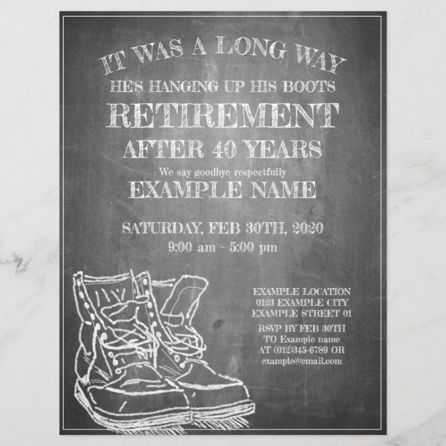 Announcement of retirement with old boots V3.0 (Front)